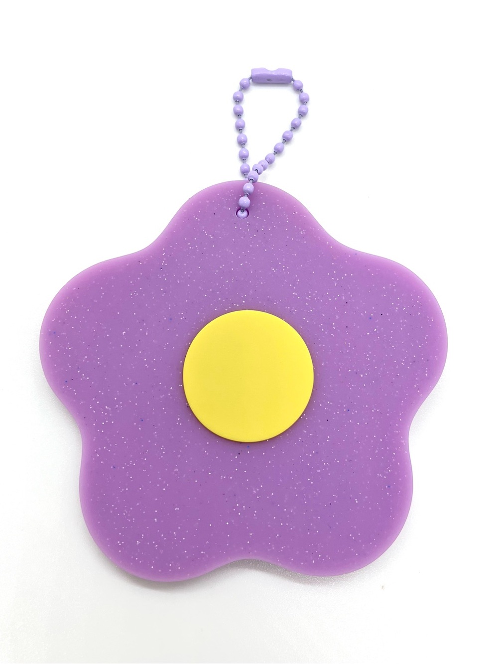 CJ Hendry JuJu Sparkly Purple Flower Silicone Bag Charm Keychain from Juju World - Picture 2 of 5